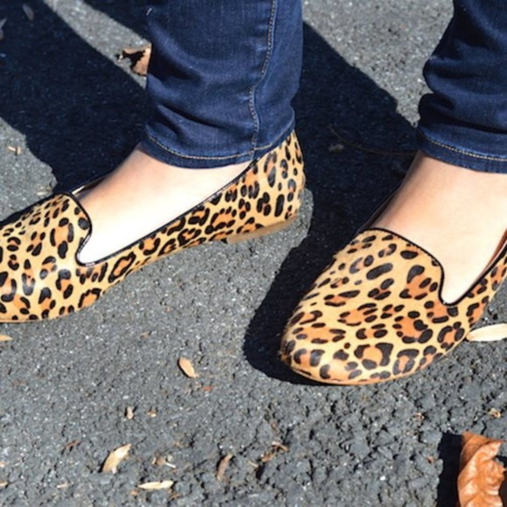 J. Crew - Leopard Loafers / Smoking Flats